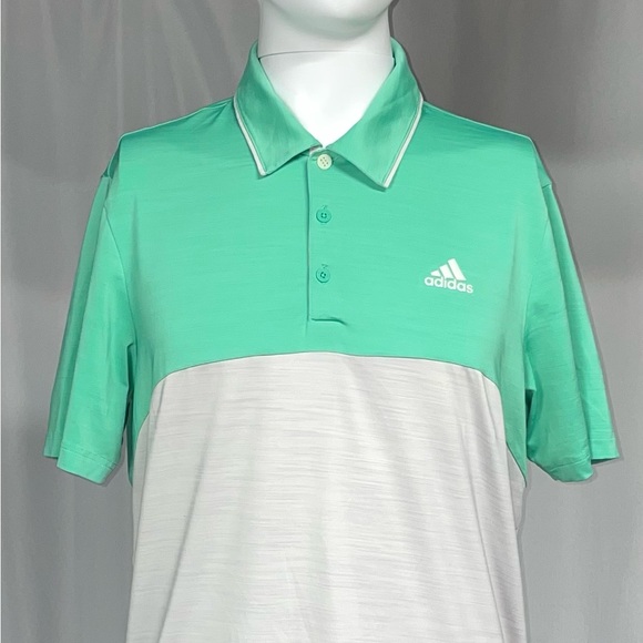 Like New Medium Mint Green Adidas Collar Golf Polo Excellent Condition - Picture 2 of 7